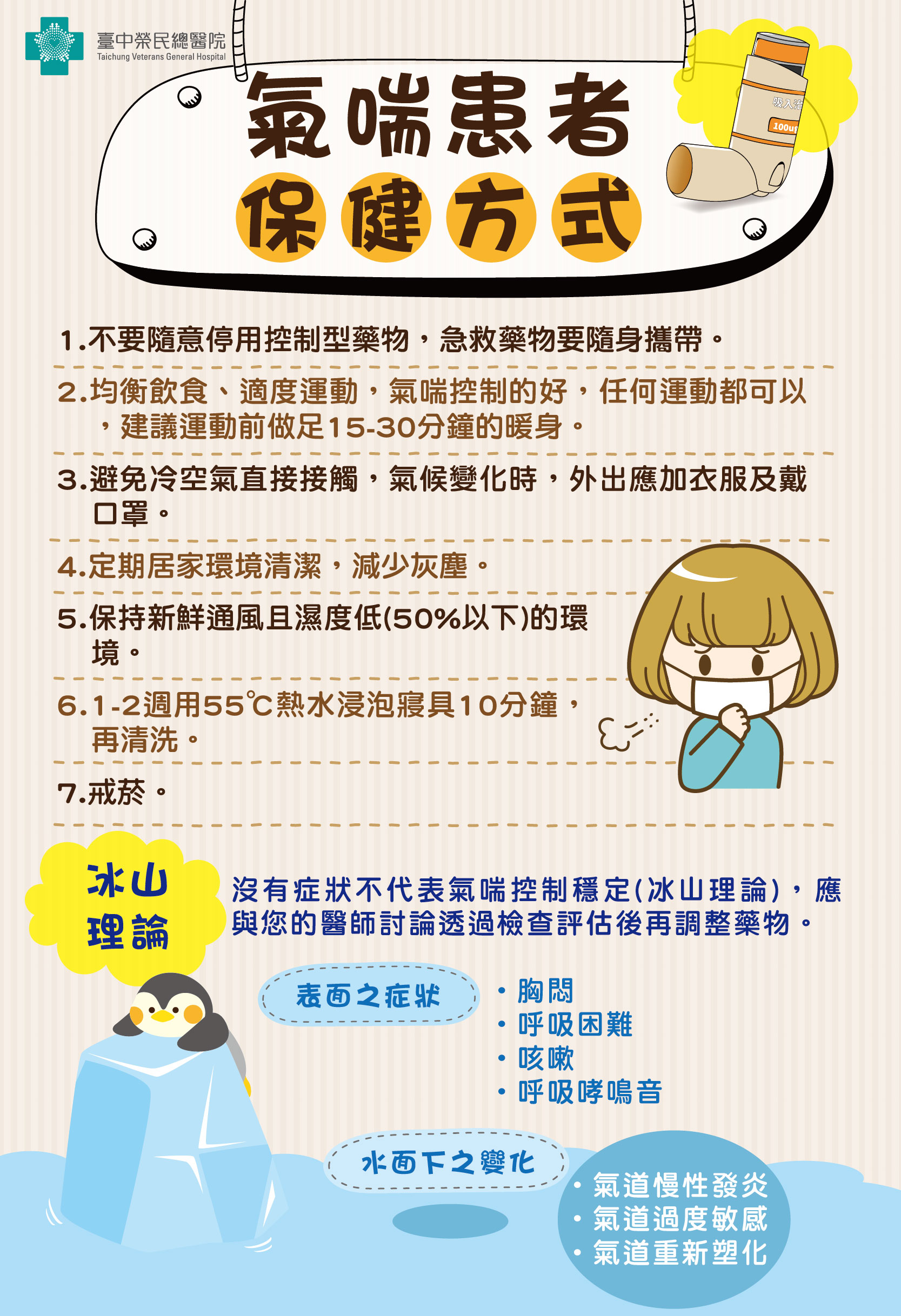 臺中榮總胸腔內科錄製各種氣喘衛教影片置於本院網站上,提供哮友們參考學習 臺中榮總胸腔內科錄製各種氣喘衛教影片置於本院網站上,提供哮友們參考學習