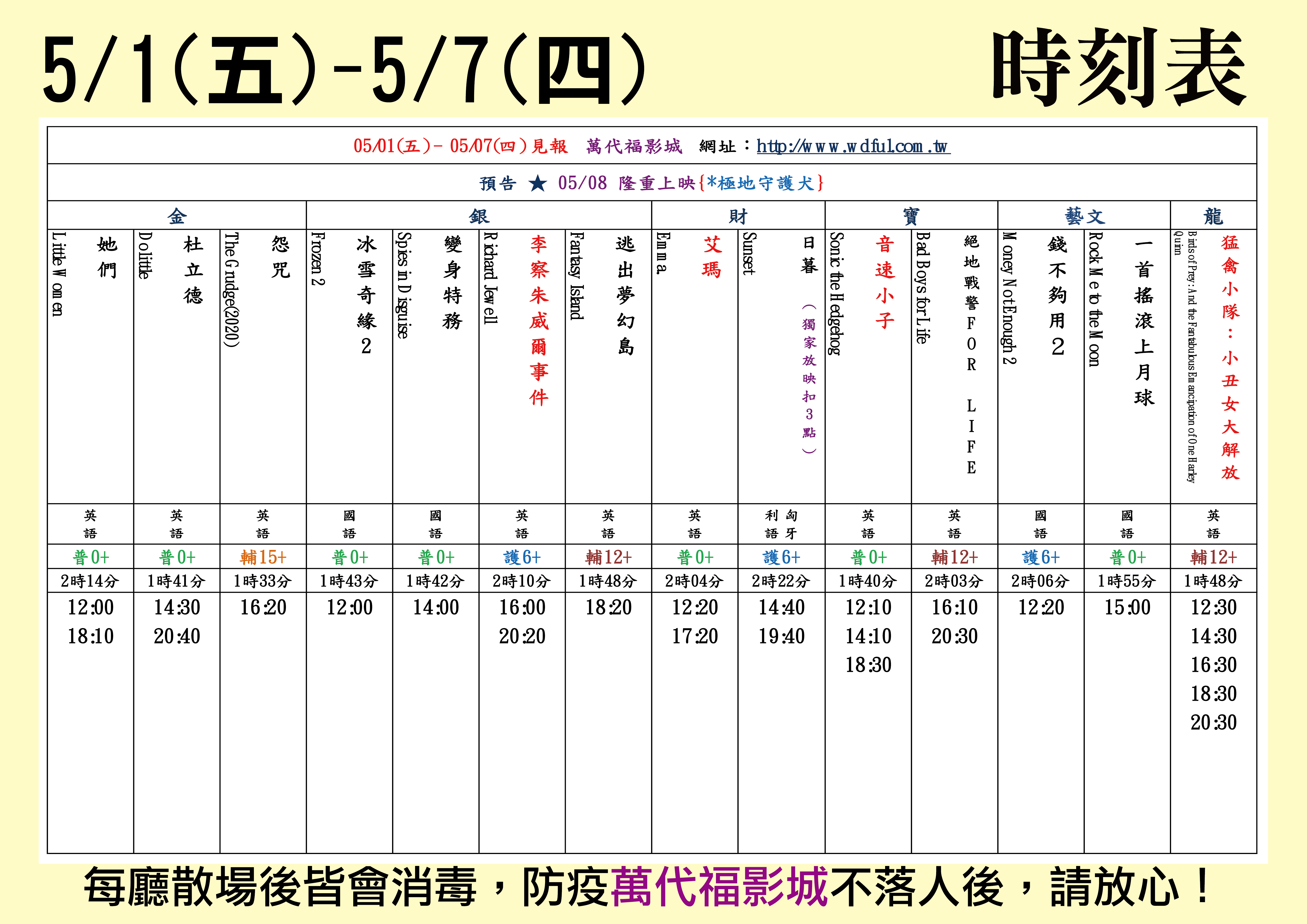 台中萬代福影城5/1-5/7 熱門電影分享