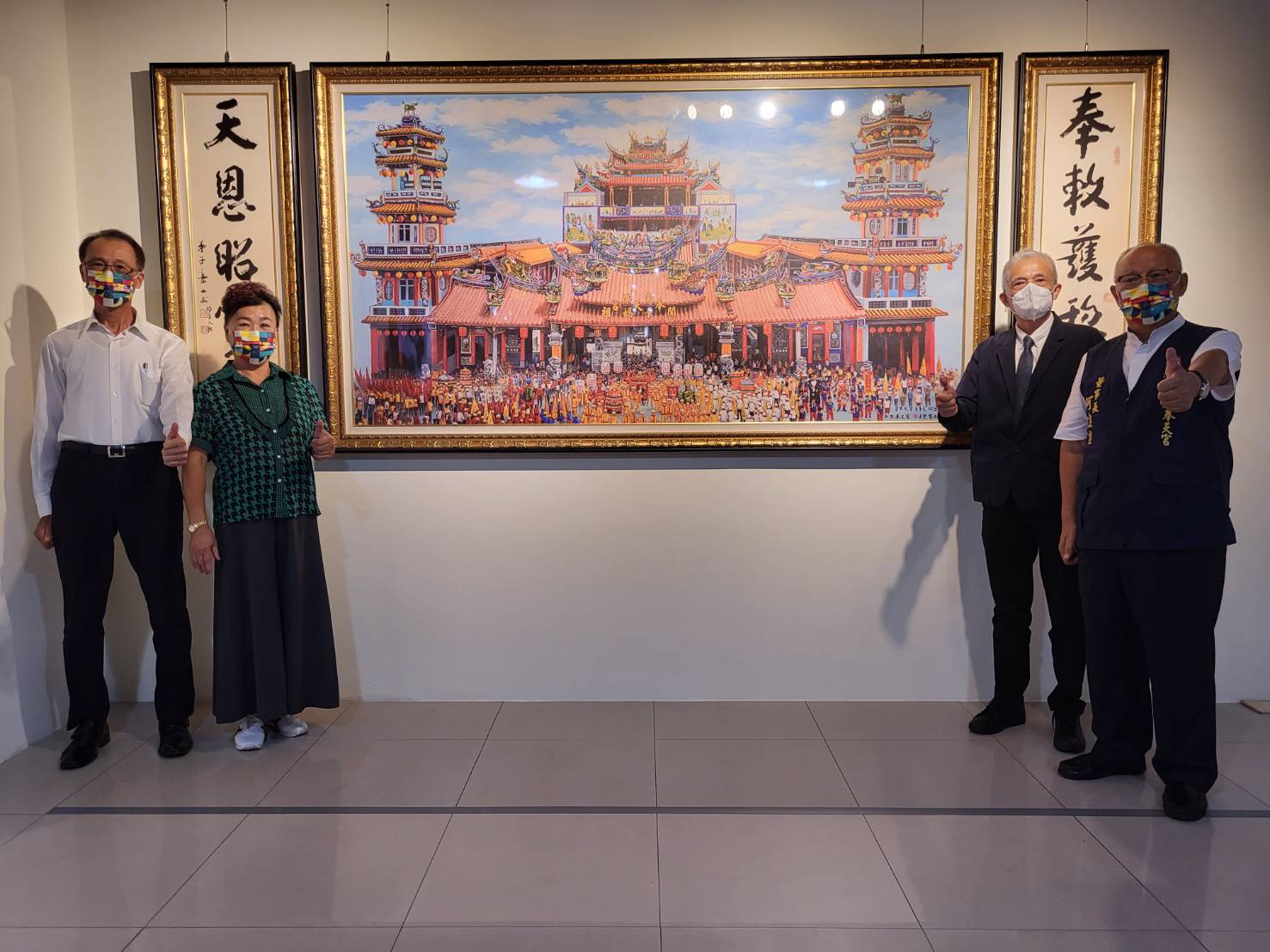 新港奉天宮元宵繞境特展進耐斯　王雙寬最大幅宮廟作展出