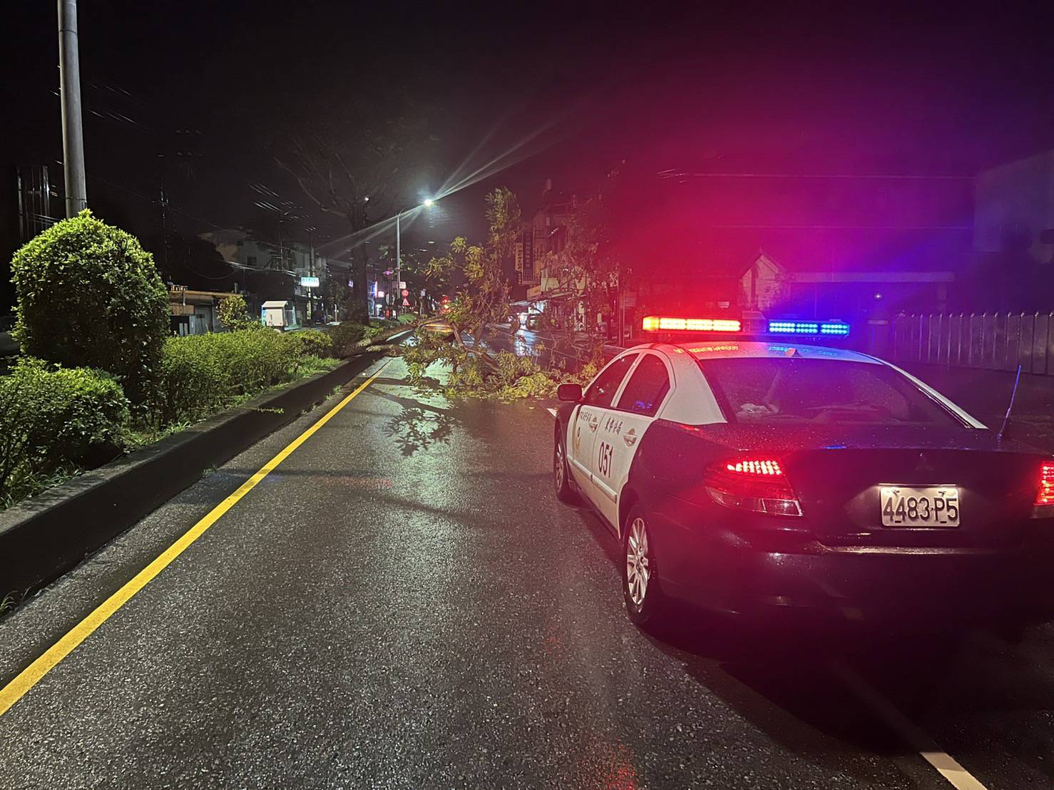 急暴雨路樹落石阻交通 警立即到場維護交通安全